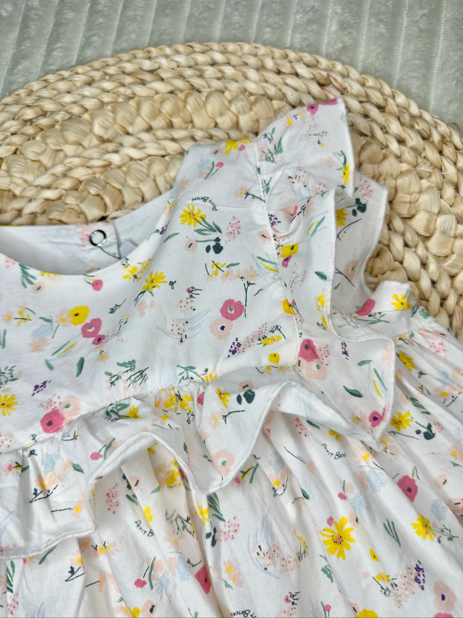 Bloemenjurk Petit Bateau korte mouwen 18 maanden – photo 4